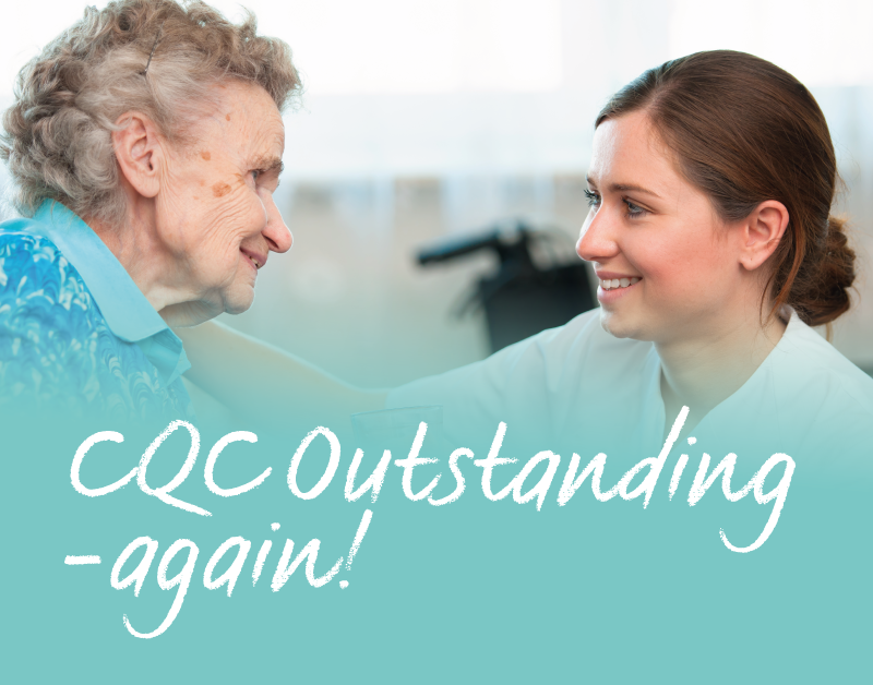CQC outstanding home care agency graphic